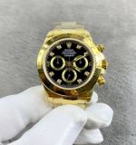 ROLEX Gold Black Replica Daytona 7750 Movement 40MM in Diameter Black Watch